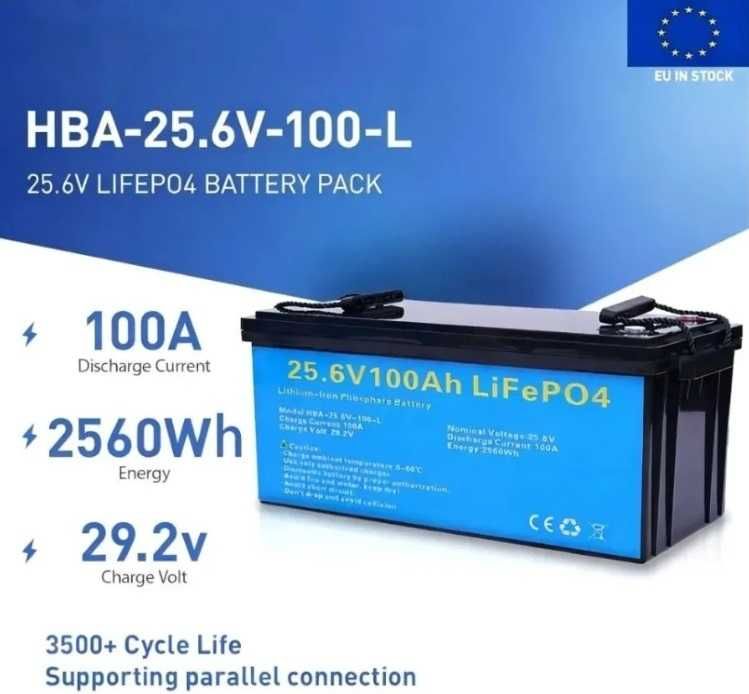 Акумулятор Lifepo4 25.6V 100Ah (Під відновлення / На запчастини)