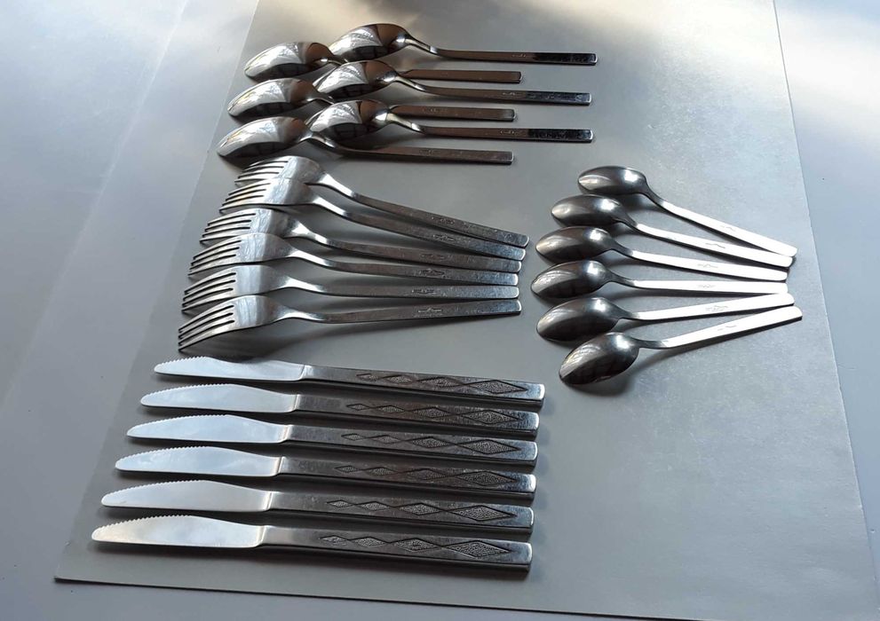 Sztućce PRL: 24 elementy KARO / ROMBY (nr.2), Gerlach