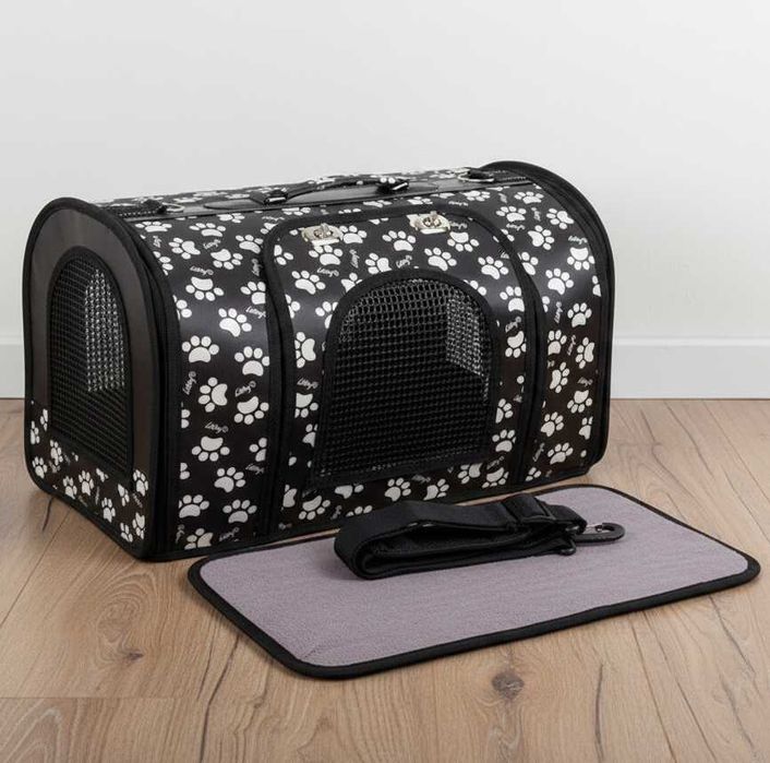Transporter dla psa przyjaciele czarny XL duży 49×32×29 cm