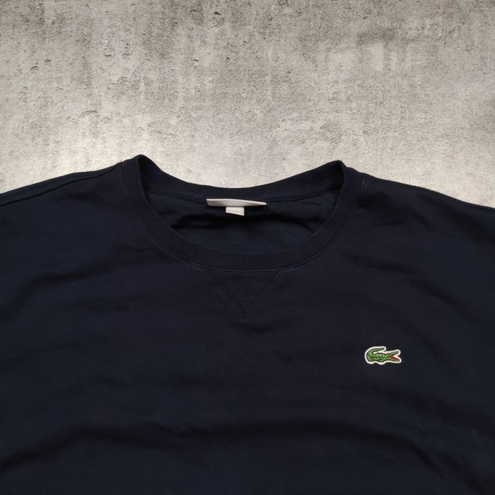 MĘSKA Bluza PREMIUM Granatowa Bawełna Elegancka Haft Logo Lacoste