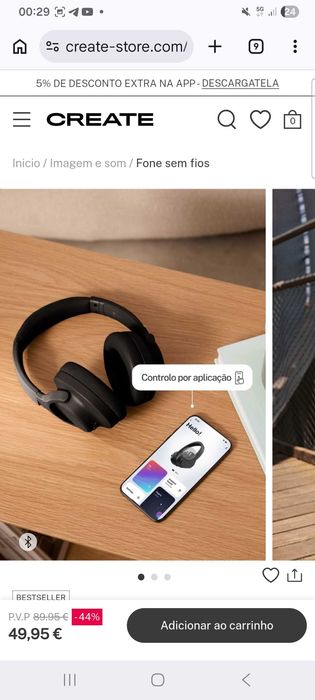 Fones CREATE sem fios NOVOS