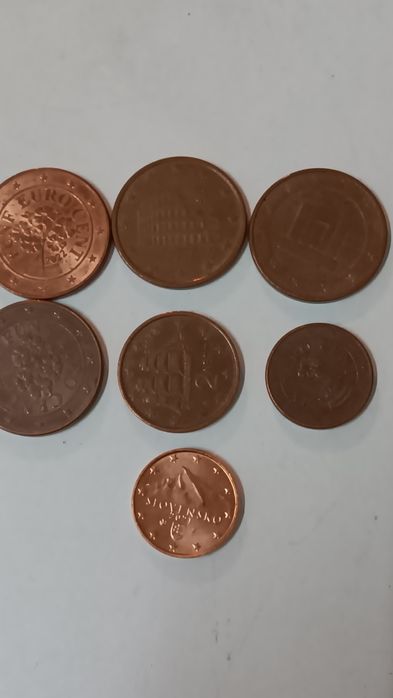Lote moedas 1 2 5 cêntimos (raras)