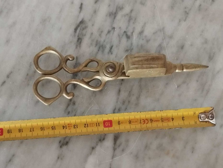 Tesoura Apaga Velas Antiga Latão