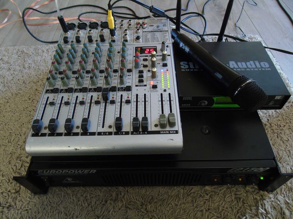 Nagłośnienie końcówka mocy Behringer EP1500 kolumny mikser