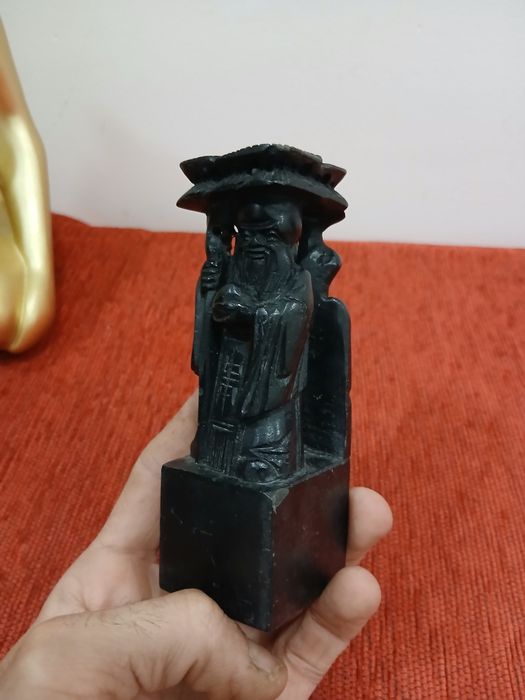 Selo Chinês Antigo Esculpido à Mão