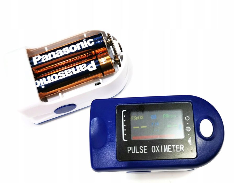 Pulsometr na palec medyczny Pulsoksymetr + baterie