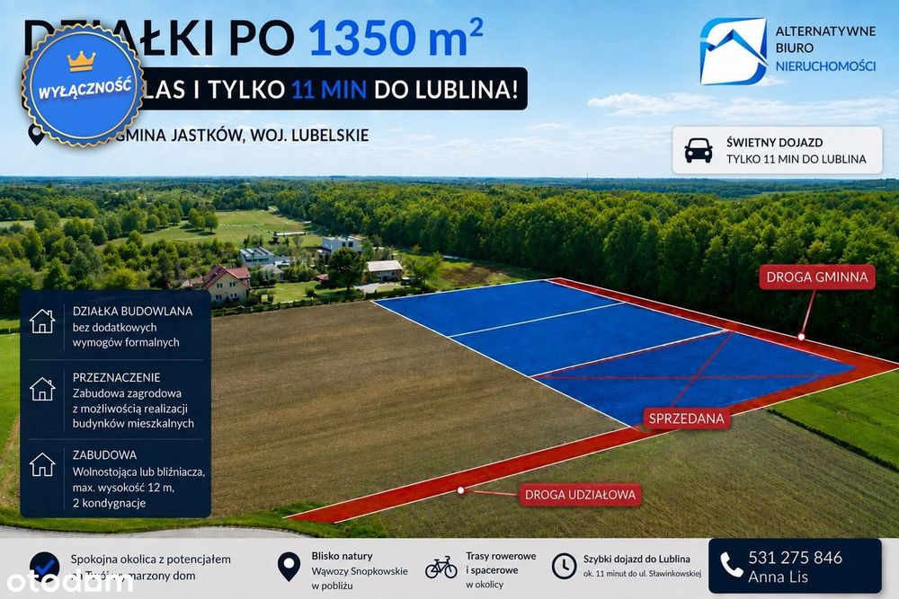 Działki budowlane pod lasem w Smugach