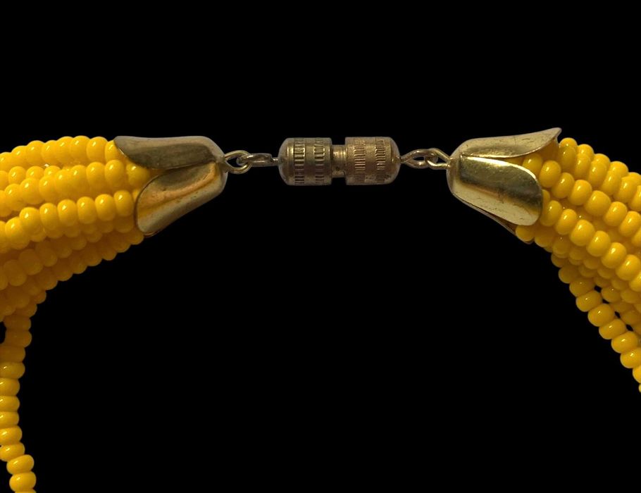 PRL: Stary Damski Naszyjnik z Koralików. Piękny Odcień