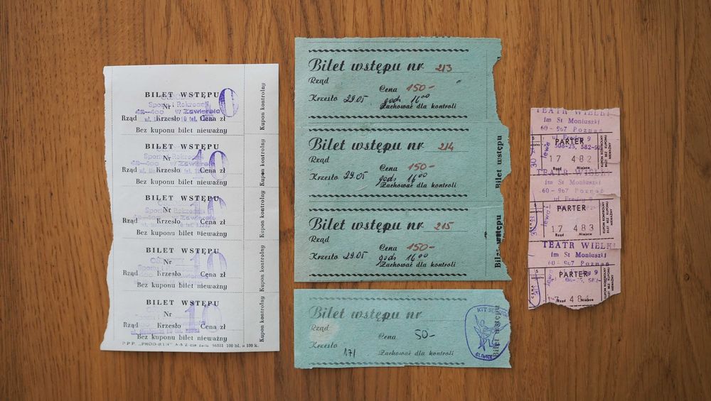 Zestaw starych biletów PRL do teatru, zoo, muzeum, lata 80-te