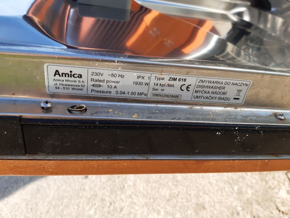 Zmywarka do zabudowy Amica