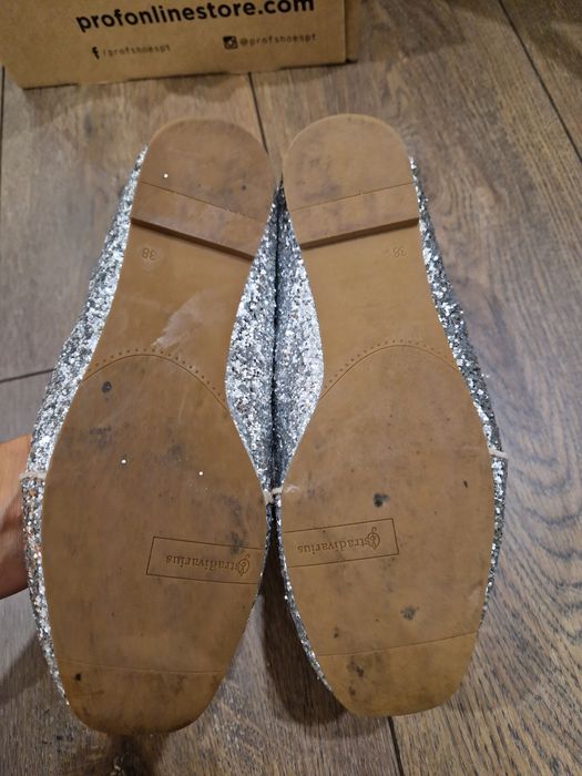 Loafers stradivarius prateados 38