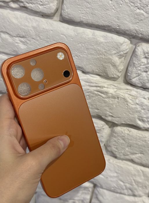 Оранжевий чохол iphone 15 pro max імітація 17 оранжевый чехол айфон