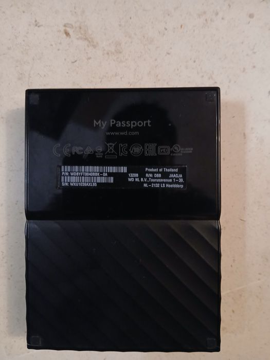 DISCO EXTERNO AVARIADO - WD My Passport 1TB - para peças/reparação
