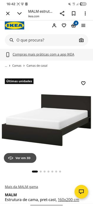 Cama de casal 1,60×2,00m