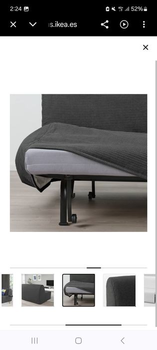 Sofá cama cinza IKEA