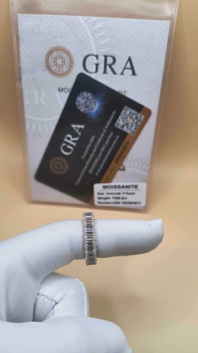 Pierścionek/Sygnet Rozmiar US 7 Srebro S925 Moissanite