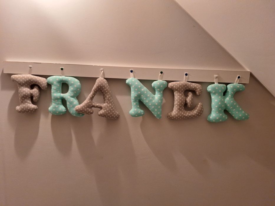 Literki szyte z bawełny 3D imię Franek