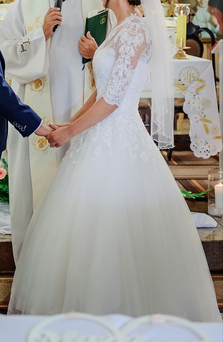 Biała suknia ślubna +bolerko