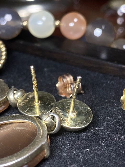 Brincos HAV VAH Prata Portuguesa contrastada 925 Dourada Ouro 3,4 cm