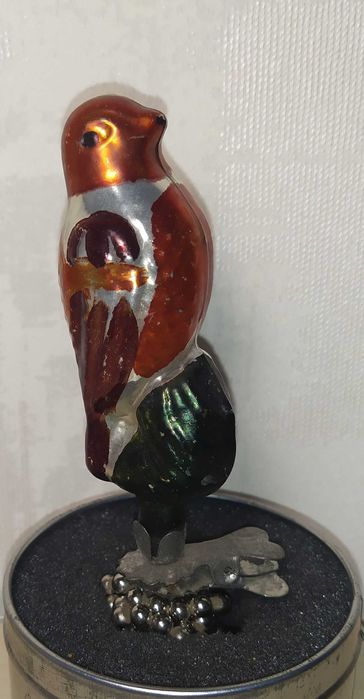 Винтажные ёлочная игрушка Снегирь, времен СССР, 1950-60 годов.