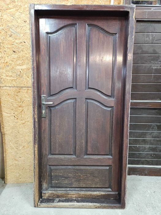 DRZWI Zewnętrzne Dębowe Drewniane Wejściowe Pełne 101x209cm