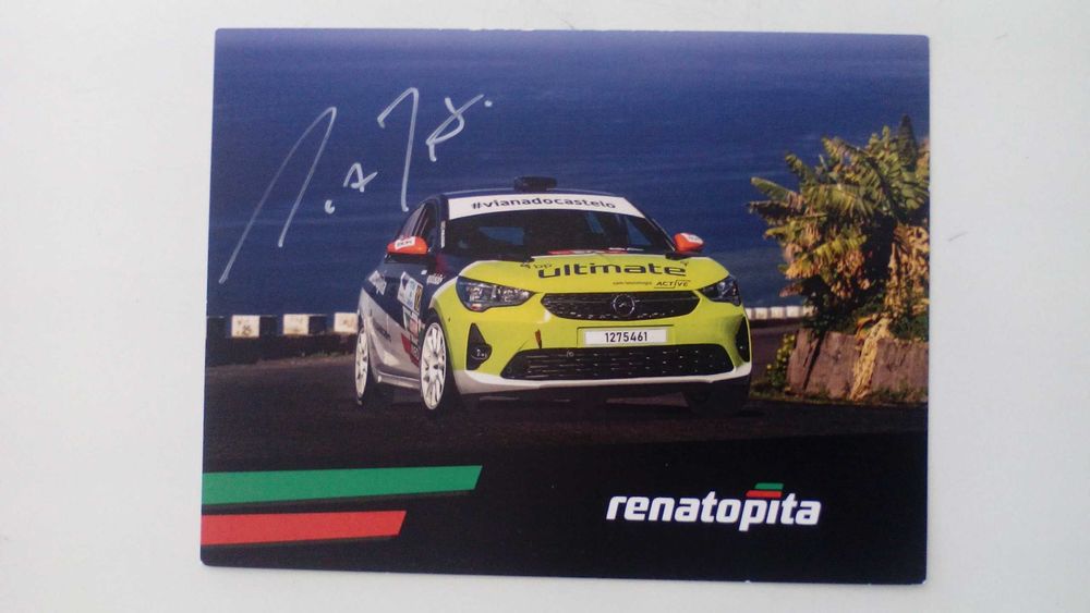 Postal autografado por Renato Pita, Vice-campeão da Madeira em Rally