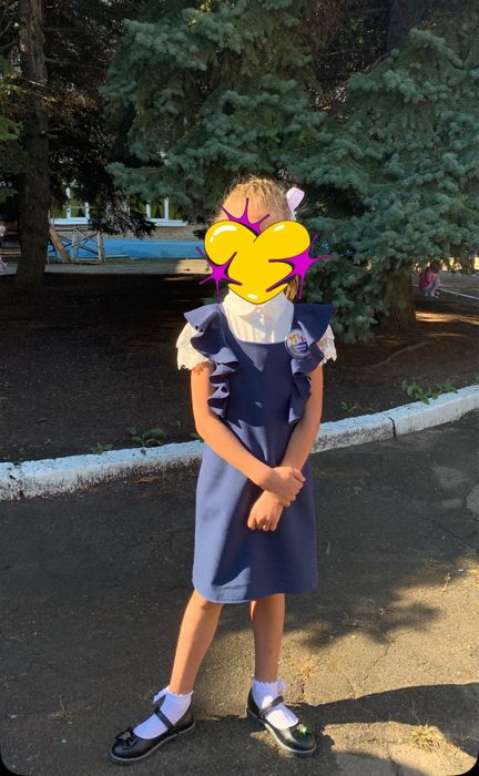 Шкільний сарафан з воланом 122 розмір