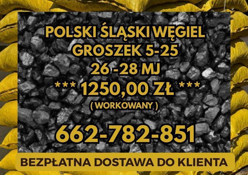 POLSKI WĘGIEL : GROSZEK 5-25, 26-28MJ - Transport Gratis !!!
