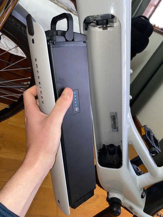 Bicicleta Elétrica ROCKRIDER E-ACTV 100 Cinzento-Pérola + Acessórios