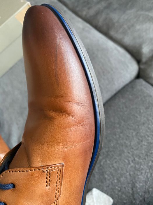 Brązowe półbuty wizytowe skórzane, polski producent, 42