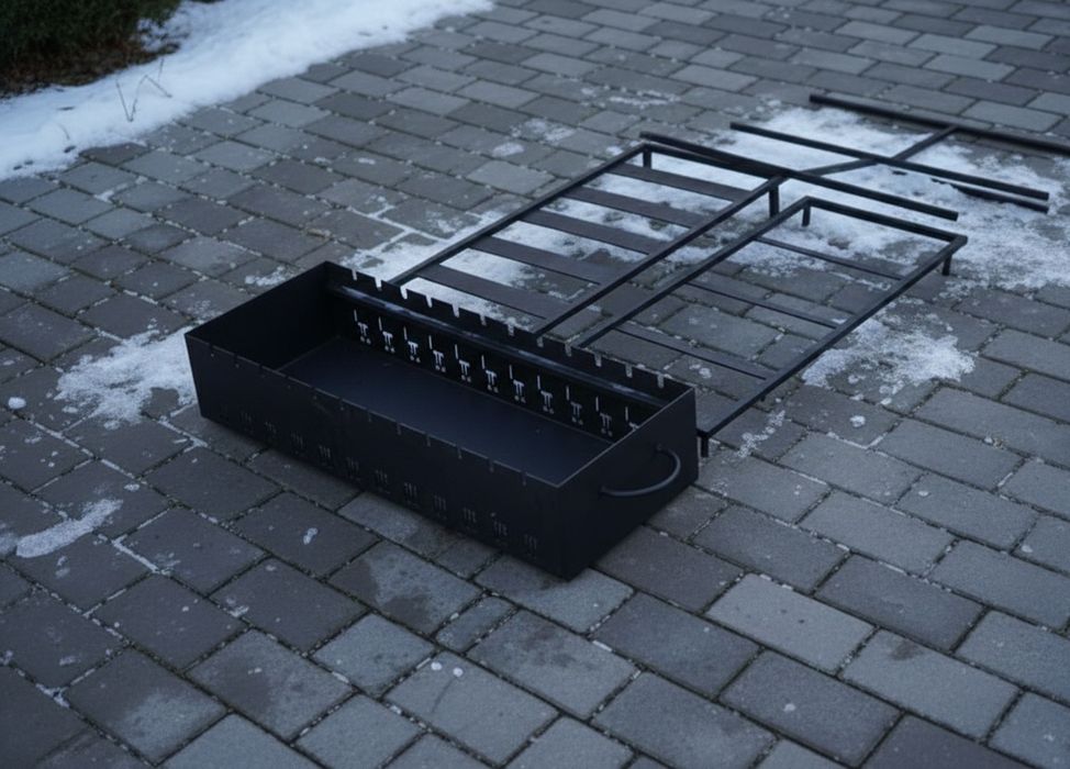 мангал розбірний з кришкою мангал гриль жаровня 4 мм барбекю