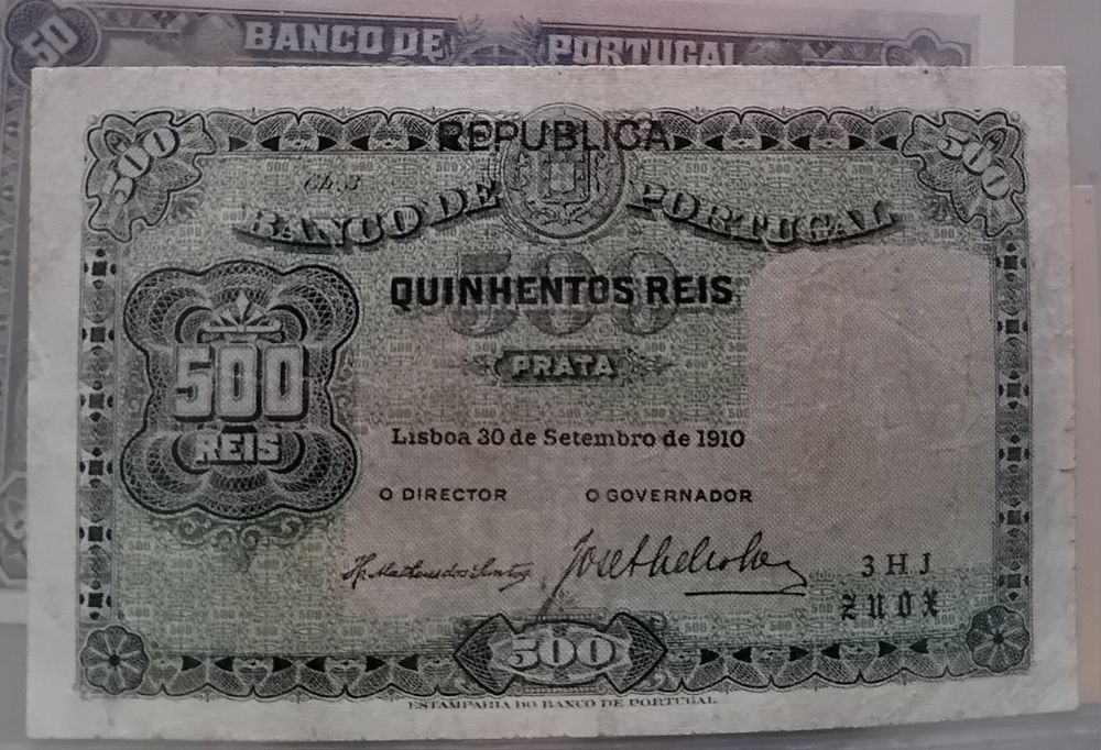 Notas de 500 reis 1910 e 1904