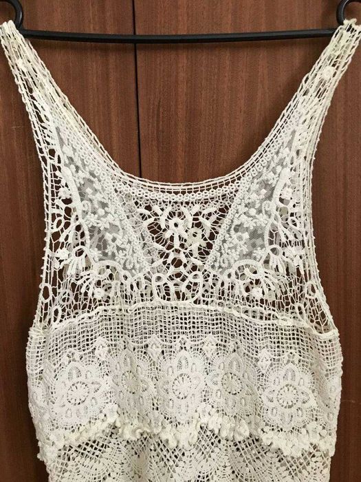 Мереживна біла сукня для пляжу, пляжна туніка