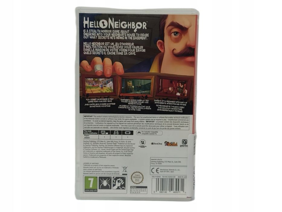 Hello neighbor nintendo switch gra oryginał