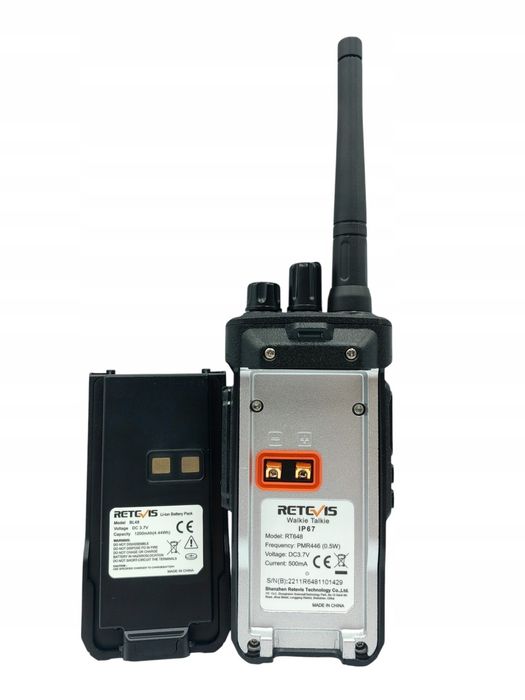 Retevis RT648 Walkie Talkie, Wodoodporna krótkofalówki IP67, PMR446, 3