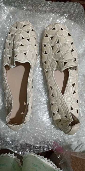 mocassins sapatos abertos 41 bege