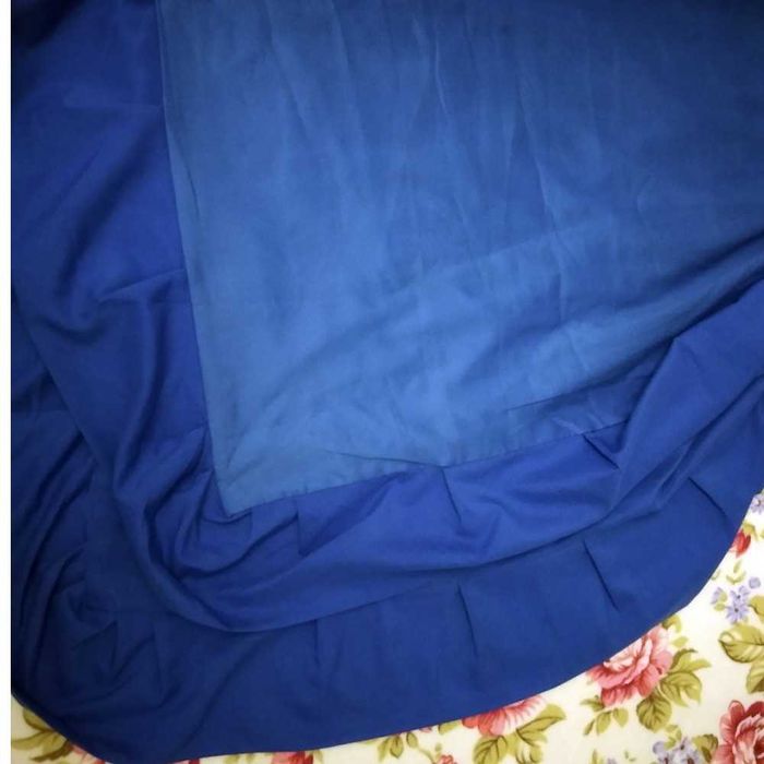 Покрывало на кровать синего цвета 200Х140см(без учета оборки) ковдра