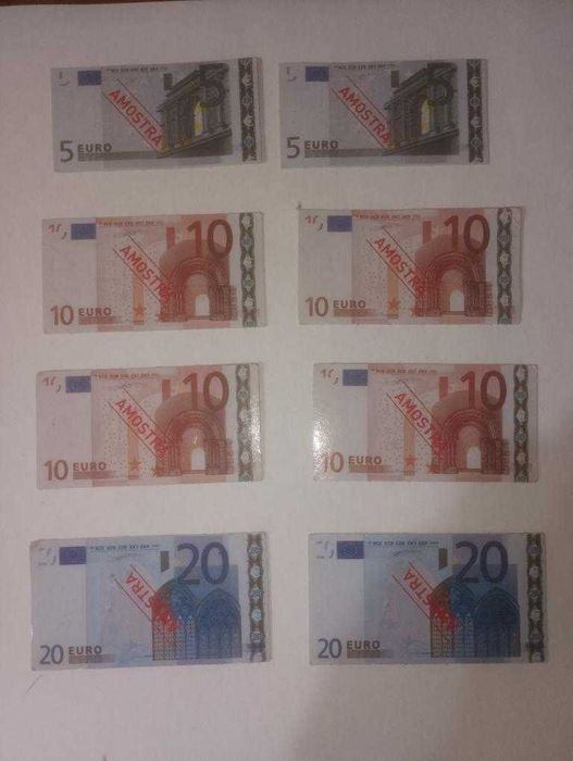 Conjunto de Amostras / Réplicas de Notas de Euro (5€, 10€, 20€)