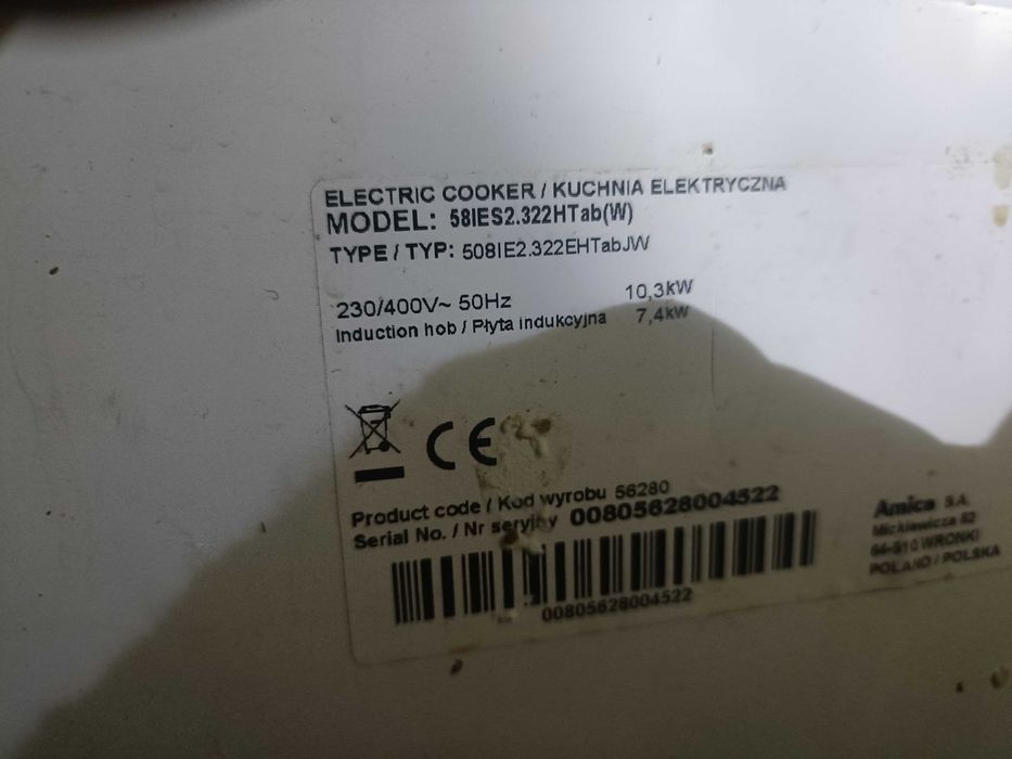 Kuchnia indukcyjna Amica szer 50cm