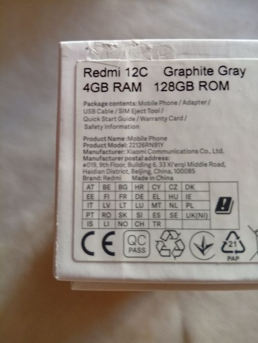 Telemóvel Xiaomi Redmi note 12 C 128 GB desbloqueado Azul