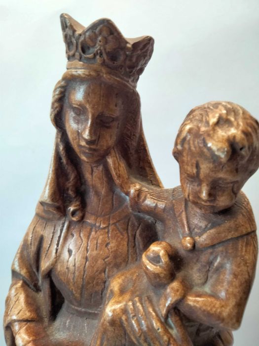Duża stara figura Matka Boska ,Boża z dzieciątkiem Jezus