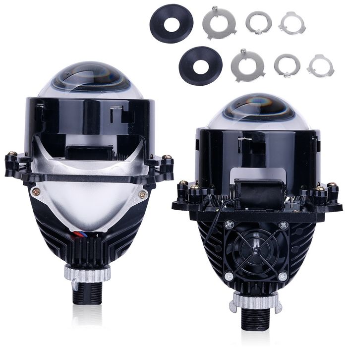 Би-лед Светодиодные линзы Bi-LED H4-H7 "2.5" 6000К 45-52Вт.