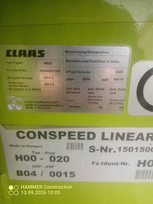 Przystawka do kukurydzy Claas Conspeed
