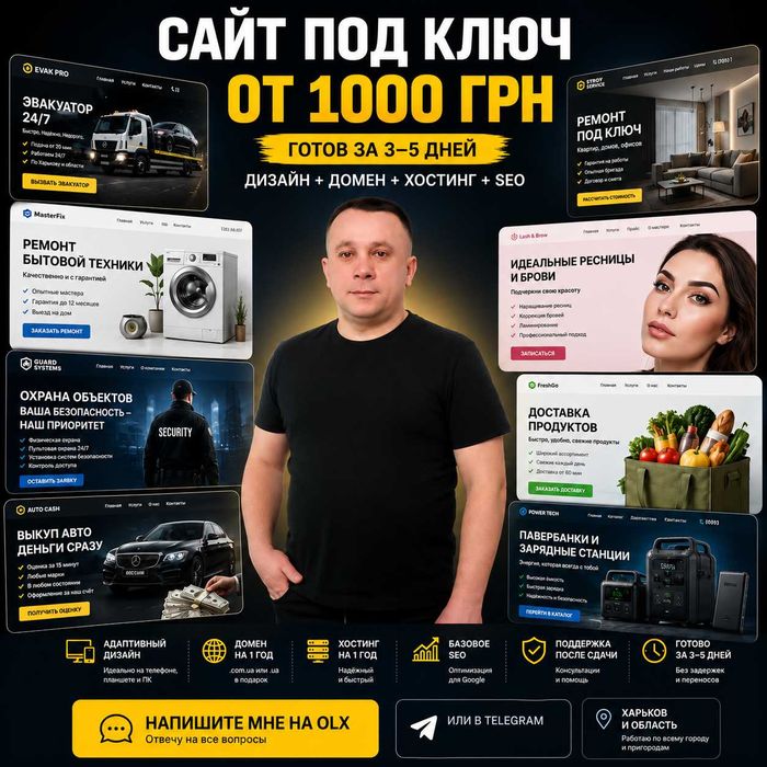 Нет сайта для бизнеса? Сайт-Визитка или лендинг от 1000 грн за 3–5 дней
