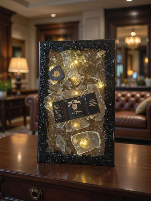 Unikatowe obrazy 3D z prawdziwymi butelkami alkoholu – ręczna robota!