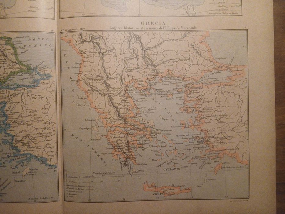 Mapa Grecia Antiga (Final Séc XIX, Início do Séc XX)