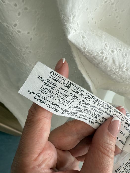 Azurowa sukienka zara haft boho szmizjerka