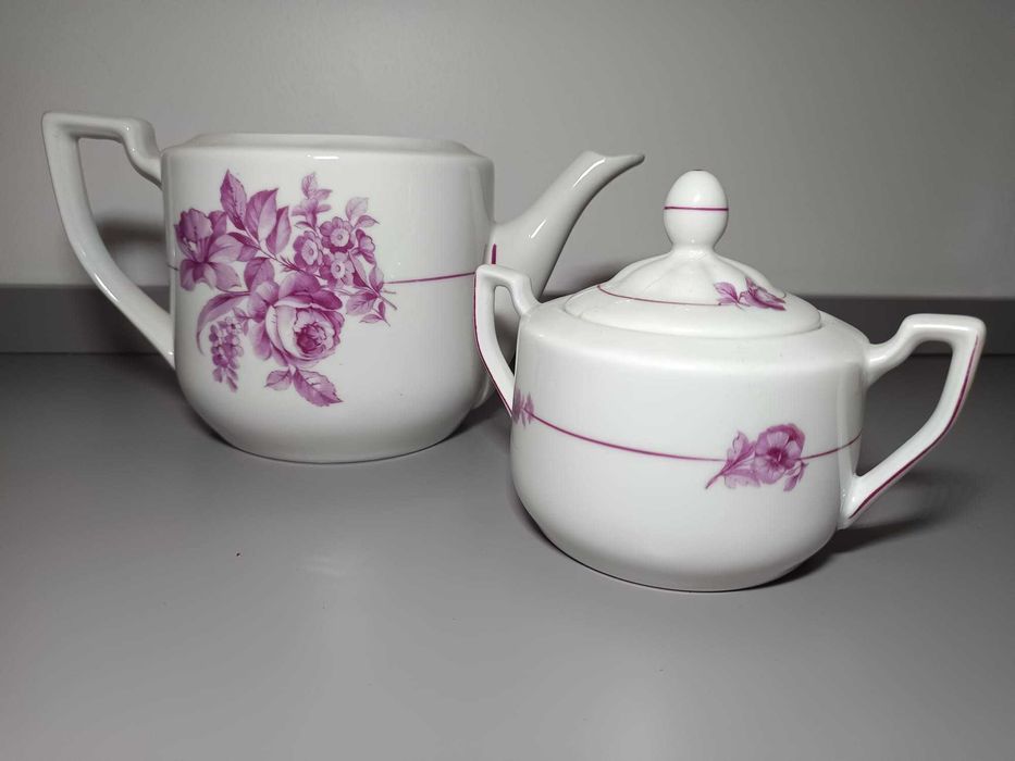 Conjunto de Bule e Açucareiro Vista Alegre – Rosa Clássico Floral