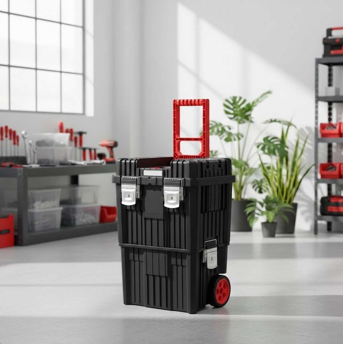 Skrzynka Narzędziowa Na Kółkach 3w1 Metalowe Klamry + GRATIS Organizer