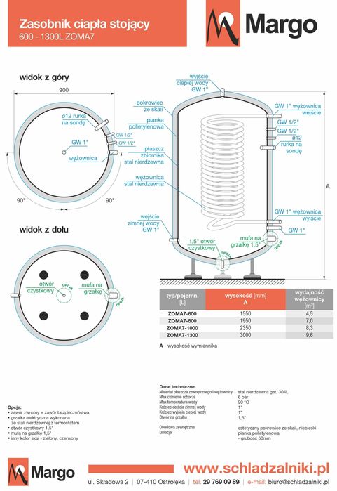 Bufor  do Wody  1000L , Zasobnik C.W.U. , Pompy Ciepła